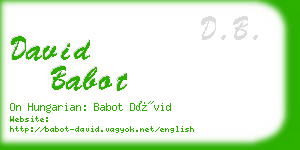 david babot business card